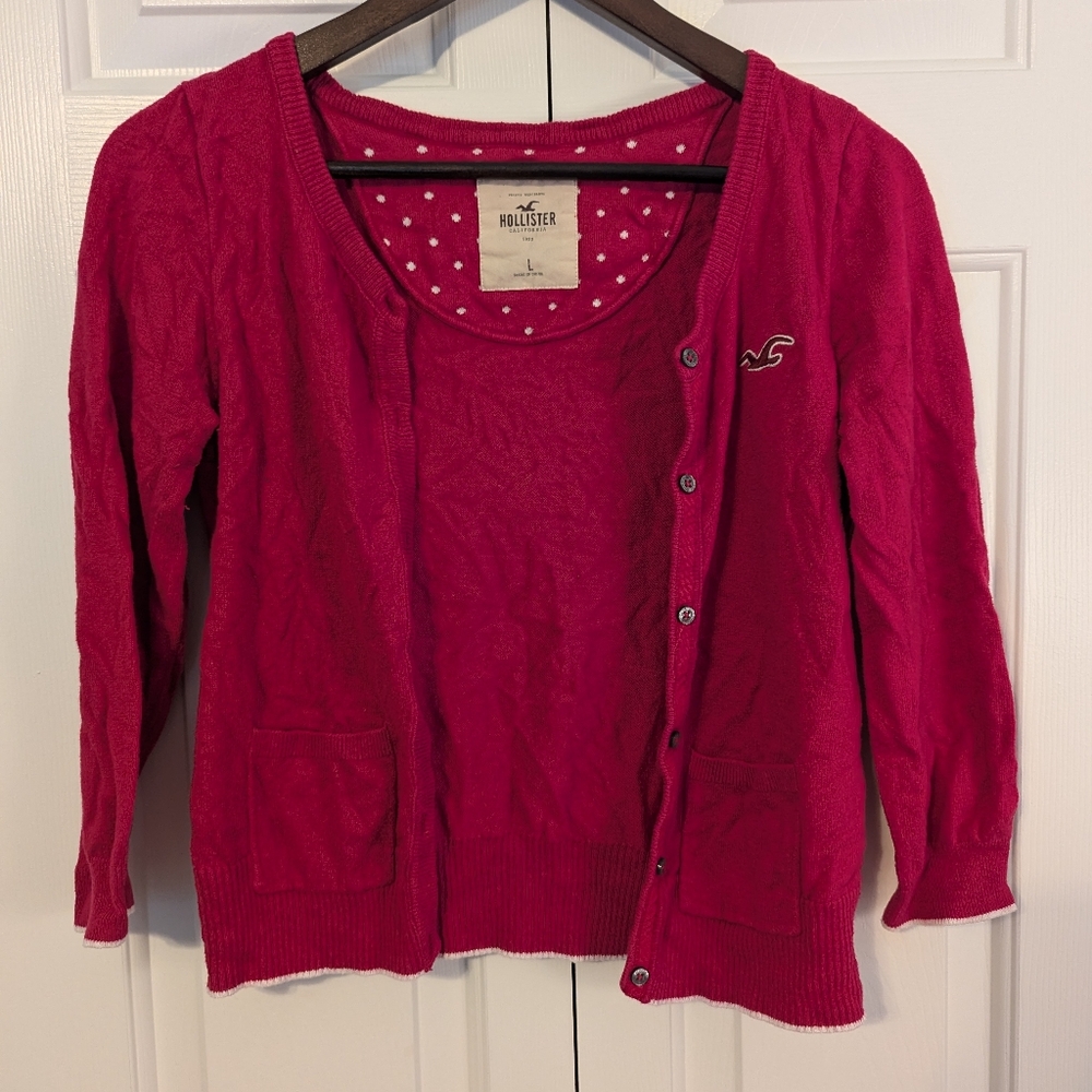 Hollister large pink cardigan